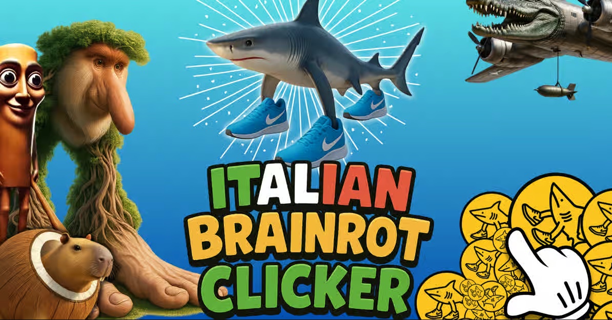 Italian Brainrot Clicker game preview, featuring the Tralalero Tralala character